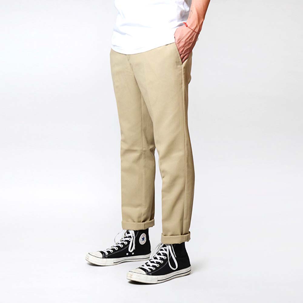 WE872 KHAKI SLIM TAPERED PANTS