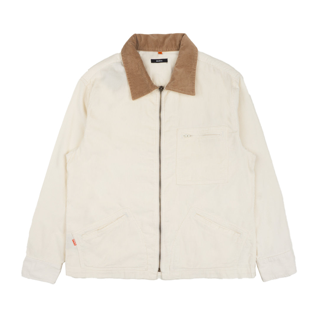 MUZCA MEN CORDUROY BROKEN WHITE TRUCKER JACKET