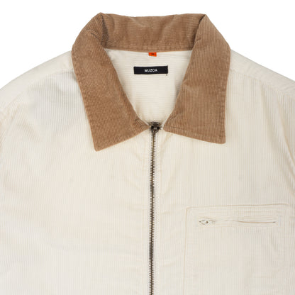 MUZCA MEN CORDUROY BROKEN WHITE TRUCKER JACKET