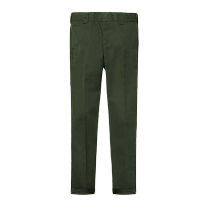 WE872 OLIVE GREEN SLIM TAPERED PANTS