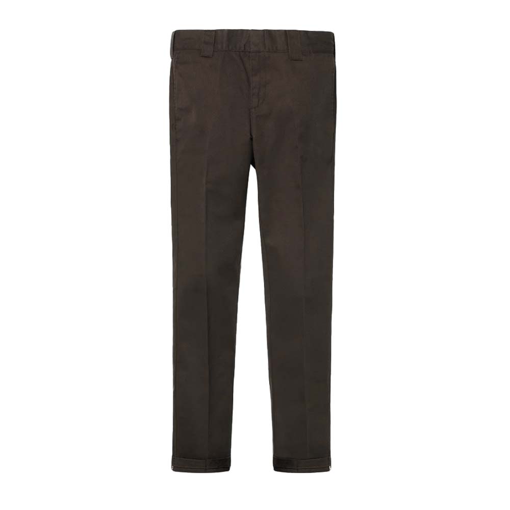 WE872 CHOCOLATE BROWN SLIM TAPERED PANTS