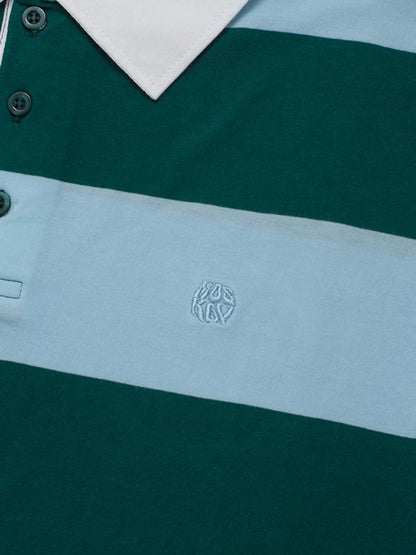 VIER GREEN STRIPES RUGBY SHIRT