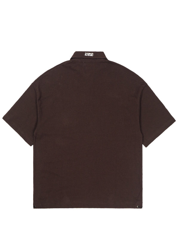 RUGBY GOOD VIBES BROWN POLO SHIRT