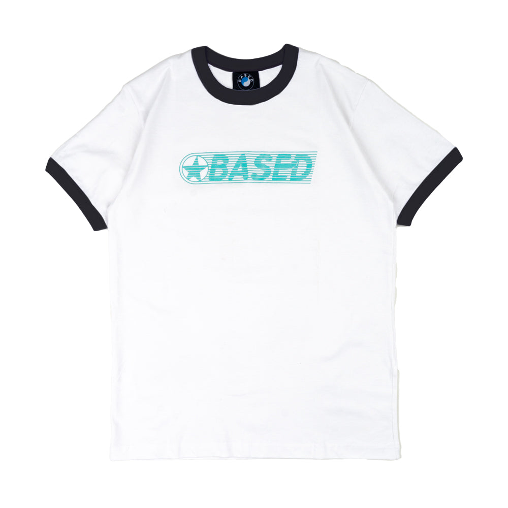 LOG WHITE BLACK RINGER TEE