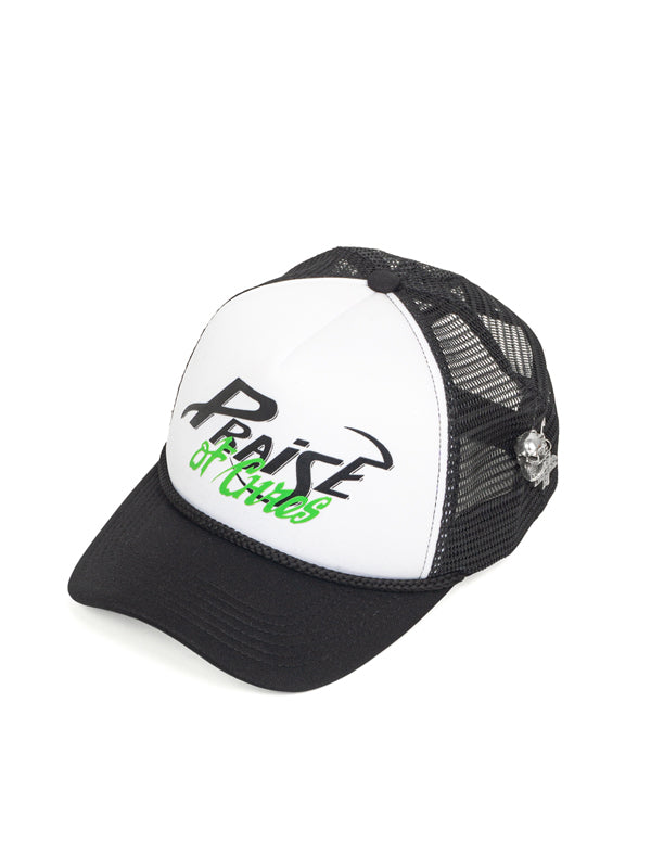 PRAISE OF CHAOS BLACK TRUCKER CAP